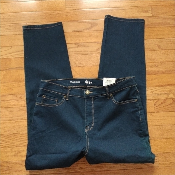 Style & Co. Denim - Style & Co Straight Leg Dark Wash Jeans 16S